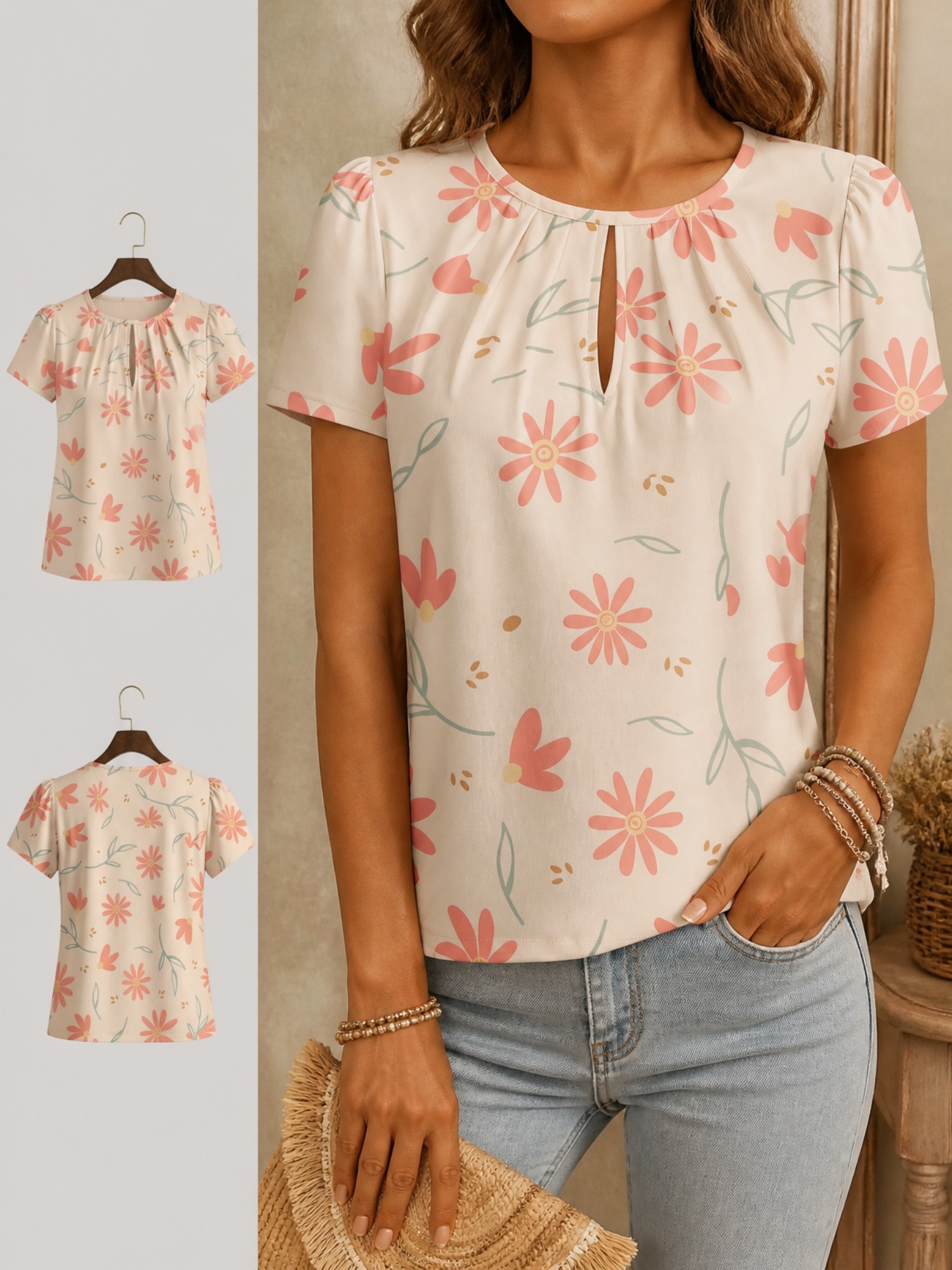 Новая женская футболка с кругл – обзор и цена Resort Shirt Floral